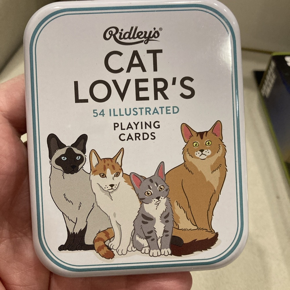 Ridley's Cat Lover's Illustrated Playing Cards in Metal Tin